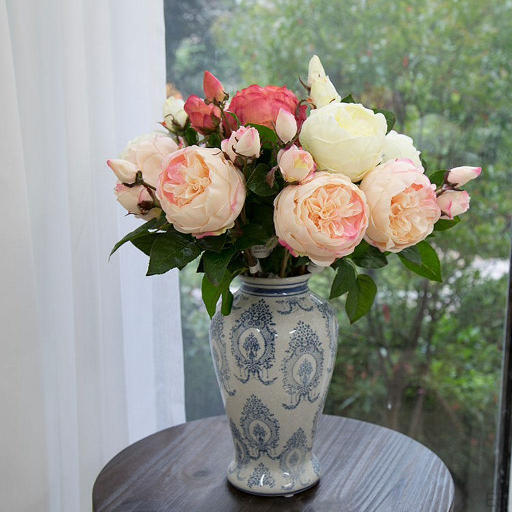 10 Heads Artificial 10cmx8cm Wedding Bouquet Heimwerken Decor Wreath