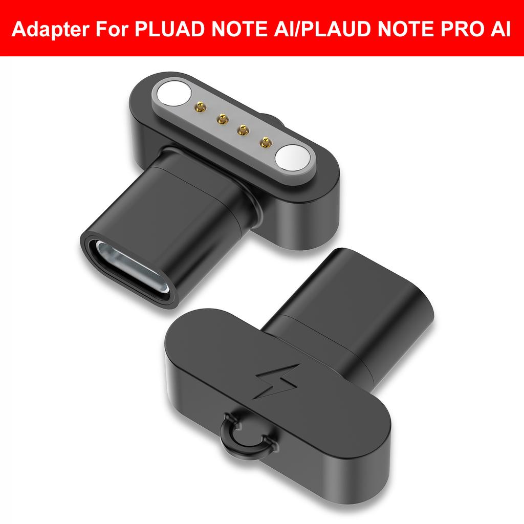 USB-C-Adapter für PLUAD NOTE AI/PLAUD NOTE PRO AI Sprachrekorder 4 Pins Schnellladekabel-Konverter mit Lanyard-Loch
