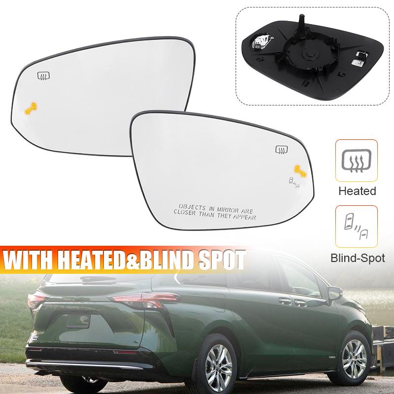 Cristal de Lente de Espejo Retrovisor de Coche con Punto Ciego Calefactado Para Toyota Sienna - Cristal de Espejo Retrovisor 8790708020 TO1324189