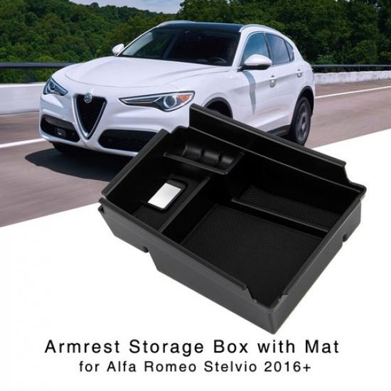 Armrest Storage Box for Alfa Romeo Stelvio 2016 17 18 Central Console Glove Tray