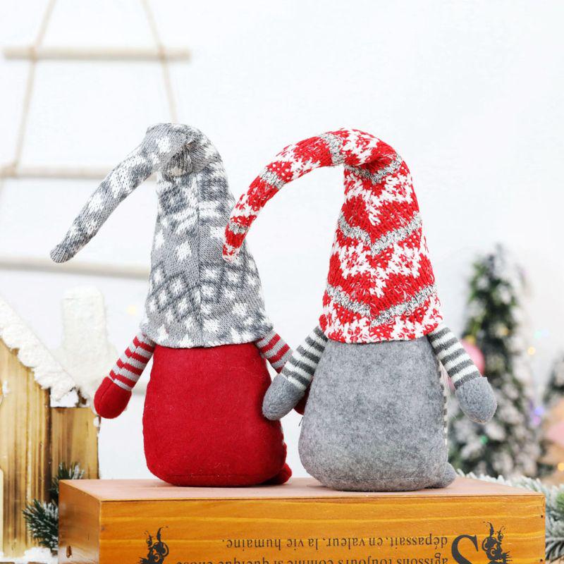 Christmas Swedish Gnome Long Hat Santa Plush Toys Doll Ornaments Holiday Decor KTY