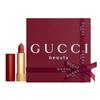 Gucci Golden Velvet Lipstick, Colorful Velvet Mist Lipstick, Red Tube Gift Box, Matte Color, #217 Valeria Rose