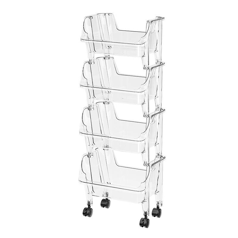 Multi-Layer Movable Storage Rack for Kitchen, Living Room, and Bathroom