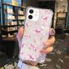 for iPhone 12 Mini Case Clear,TLT Pink Bow Transparent Soft Shockproof Protective Slim Thin Bumper Pattern Design Phone Case