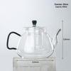 Shangqi Transparent Glass Teapot with Dark Green Handle