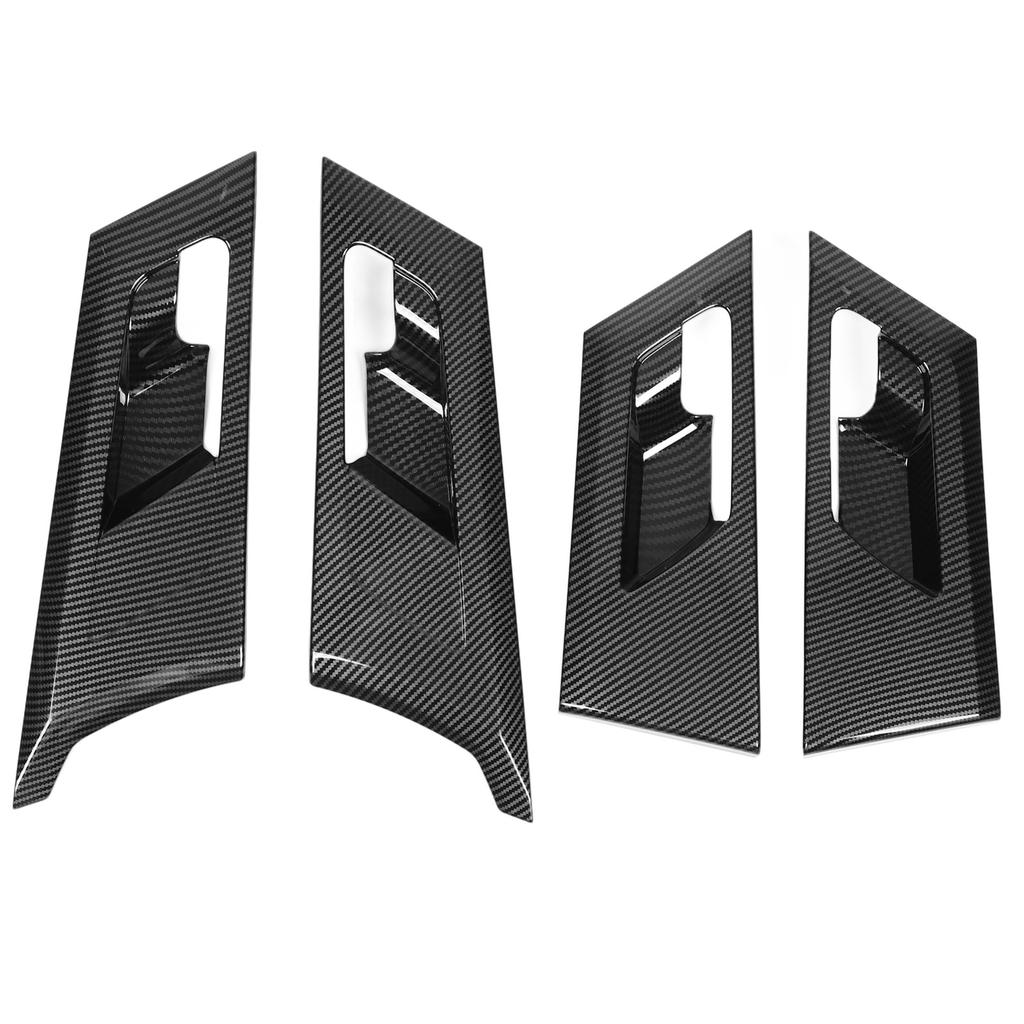 4Pcs Inner Door Handle Frame Cover Carbon Fiber Pattern Interior Door Handle Protection Trim Replacement for Mitsubishi