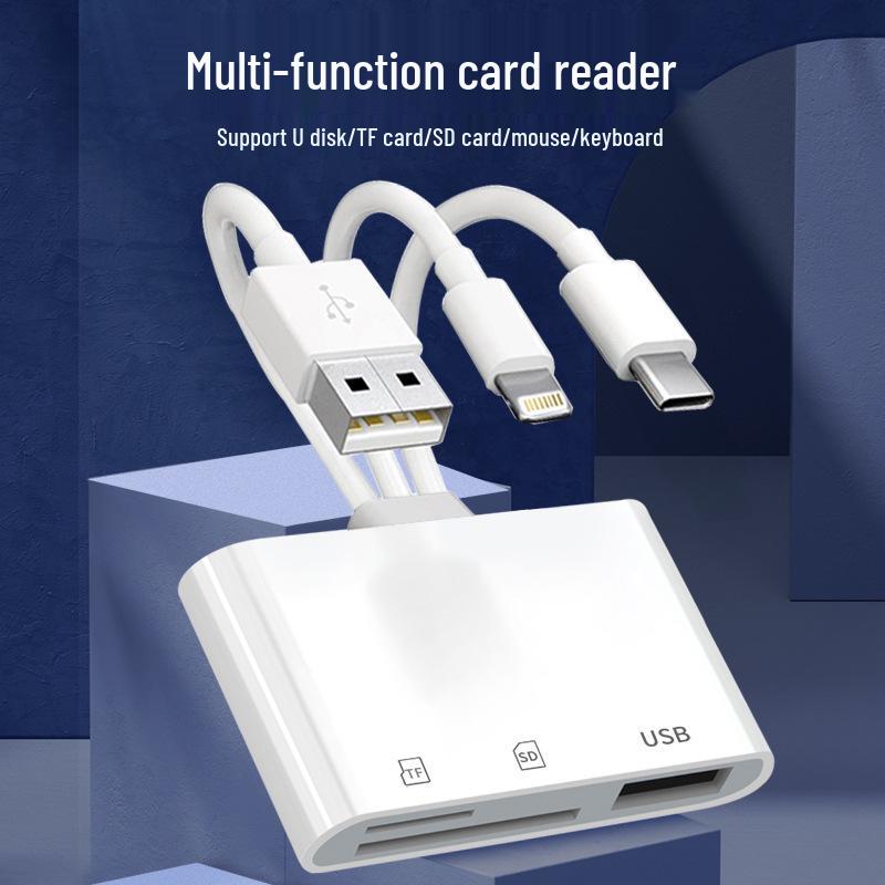 "Universal Multi-function TYPE-C to USB Card Reader for CF, SD, and TF Cards"