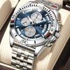 Luxe Sport Mannen Polshorloge Waterdicht Lichtgevend Chronograaf Datum Kwarts Herenhorloges Casual Roestvrij Staal Horloge