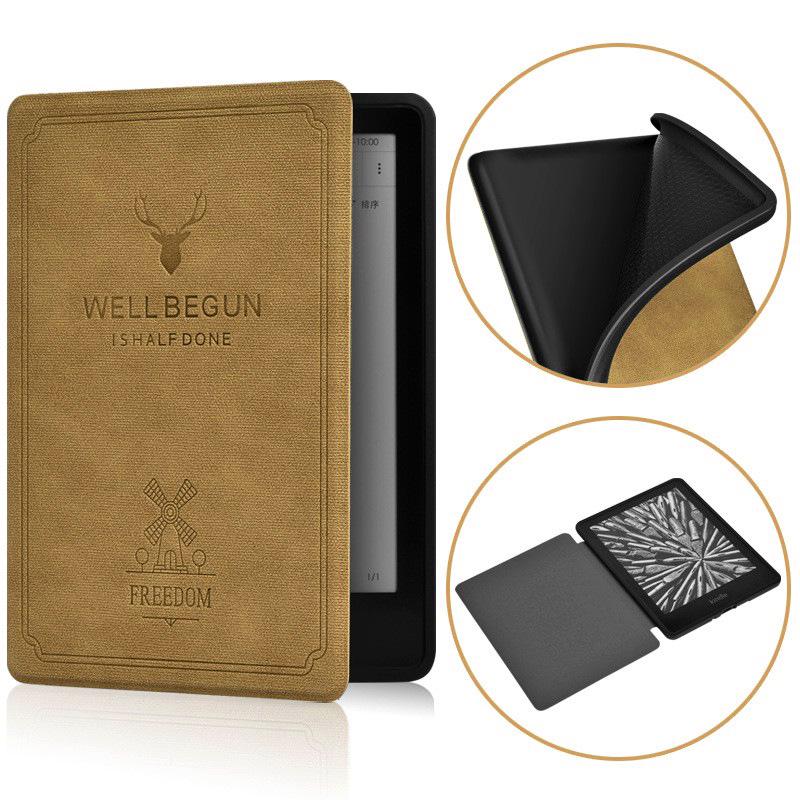 2024 Kindle Paperwhite6543 Protective Case with Deer Head and Ram Horn Pattern
