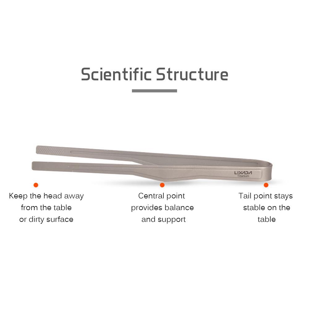 Lixada Titanium Tong Clip med Spork BBQ Grilling Tool Lett Utendørs Camping Ryggsekktur Vandring Kokeutstyr