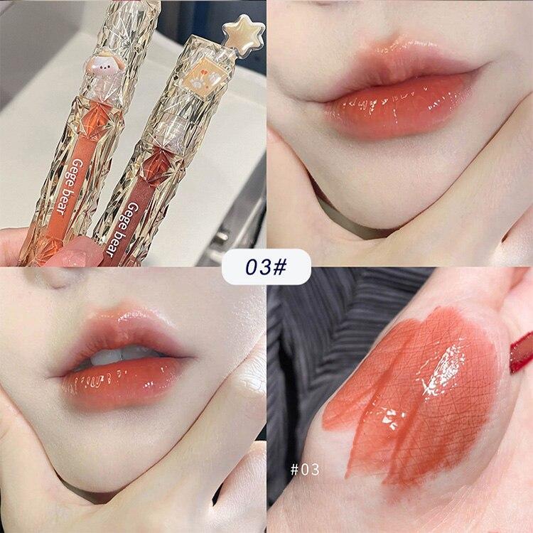 Gege Bear Kristallspiegel Wasser Lipgloss Hydratisierend und Ultra-Feuchtigkeitsspendend Hochglänzend Glänzende Lippenfarbe Voller Ihre Lippen