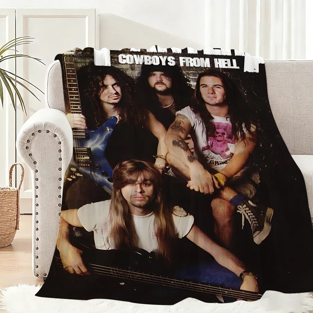 P-Pantera Band Throw Lightweight 240g Flannel Blanket Soft Skin-friendly for Summer Cooling 75x90cm