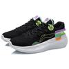 New LiNing Cushioning, Slip Resistant, Abrasion Resistant, Rebound Low Top Running Shoes Women's Black White Green ARHR052-2