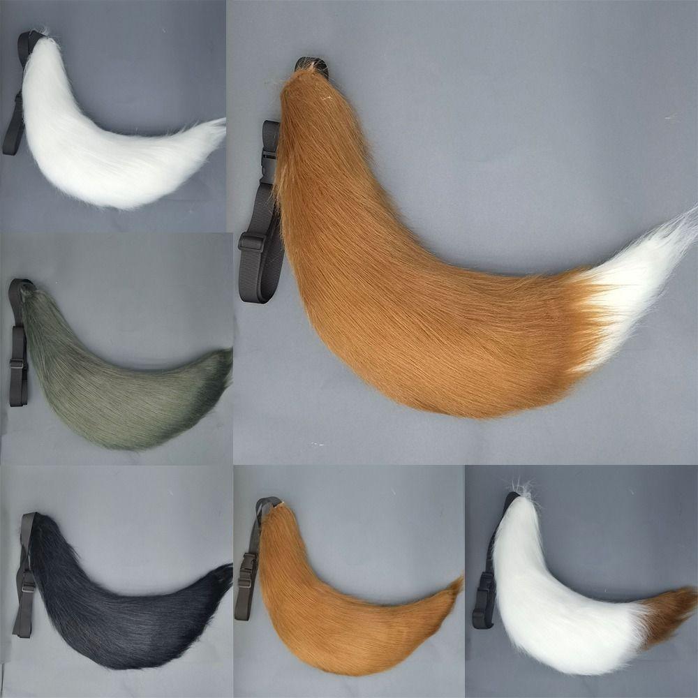 Fluffy Faux Fur Plush Cosplay Tail Belt Adjustable Wolf Tail Furry Cosplay Tail Handmade Big Plush Fox Tail Cosplay