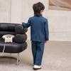 Boys Formal Suit Set Double Breasted Blazer Long Sleeve Shirt Tie Pants Kids Outfit for Wedding Party School Performance 2-12 Y