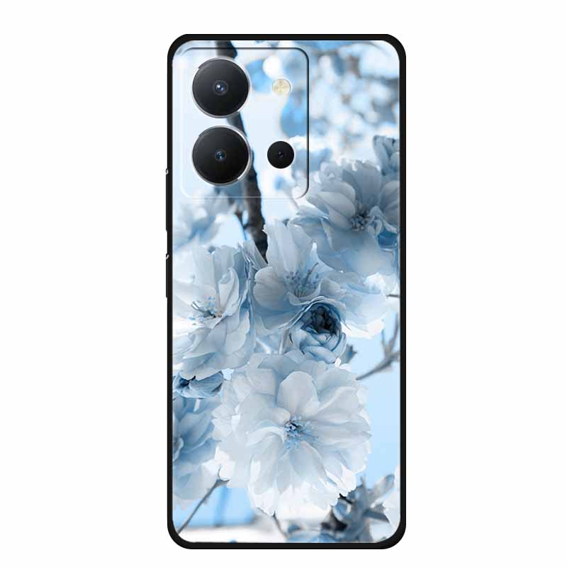 For Vivo Y36 4G Case Luxury TPU Soft Silicone Phone Cases Back Cover For VivoY36 4G Russian Version Shockproof Flowers New Funda