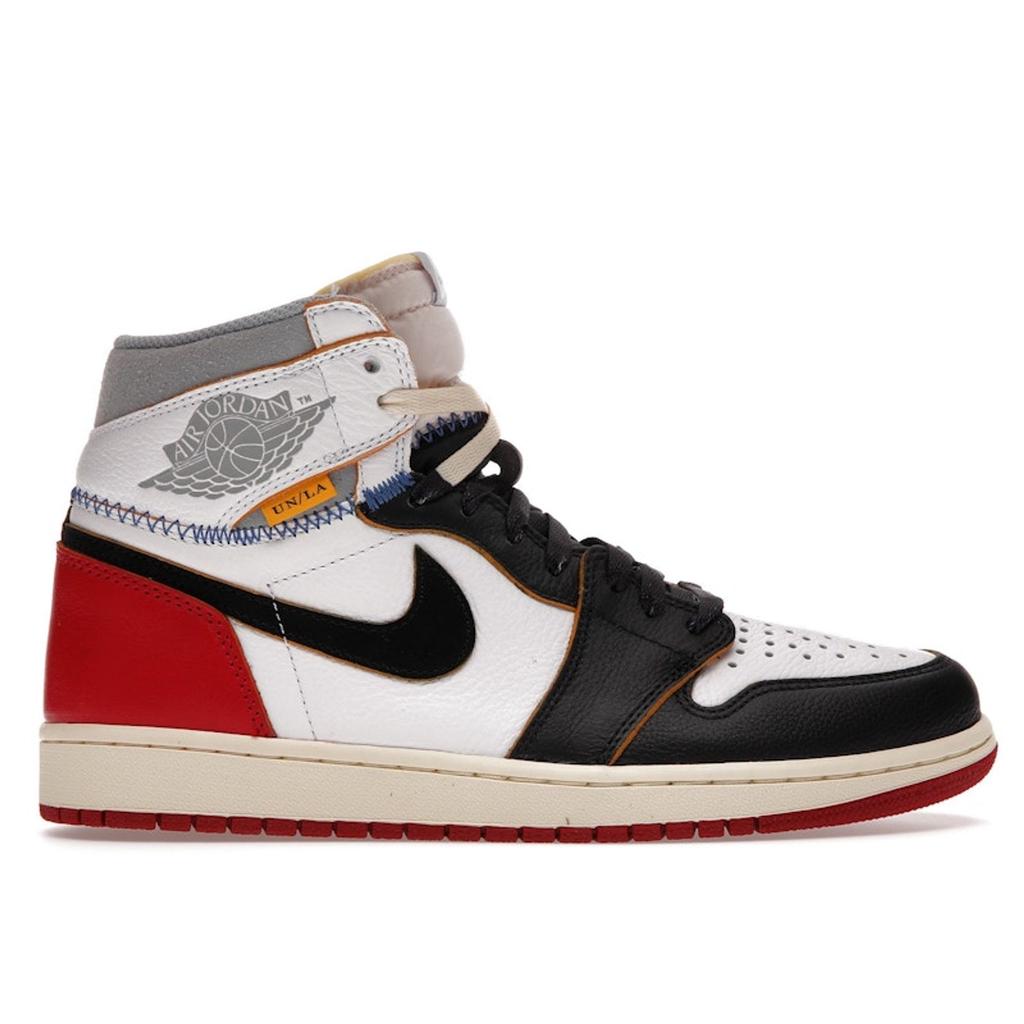 Union LA X Air Jordan 1 Retro High NRG Black Toe Unisex Sneakers White Varsity-Red Wolf-Grey BV1300-106