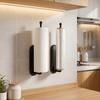 Plastic Roll Paper Holder Wall Mounted Towel Bar Rack Cling Film Storage Rack  Cabinet