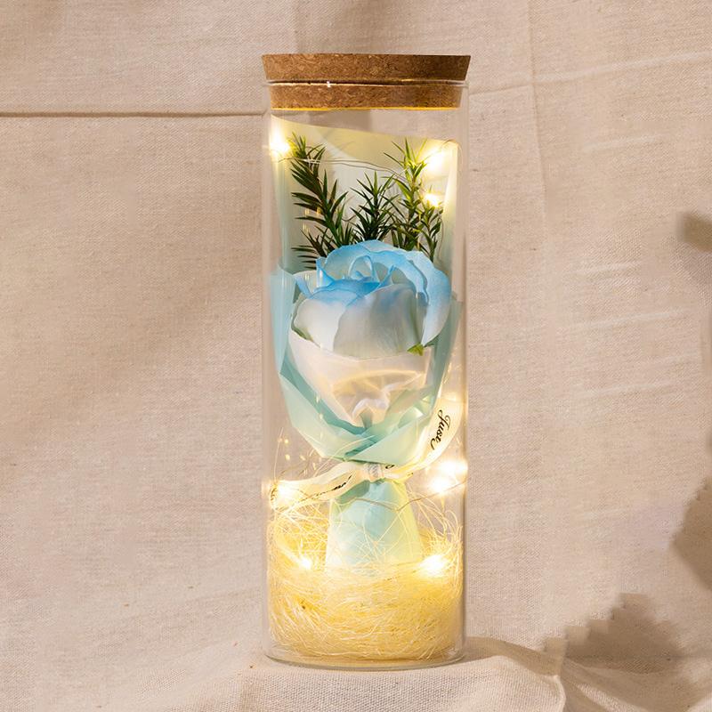 1PC Mode Ewige Blume Geburtstag Geschenk LED Valentinstag Home Decor Künstliche Blume