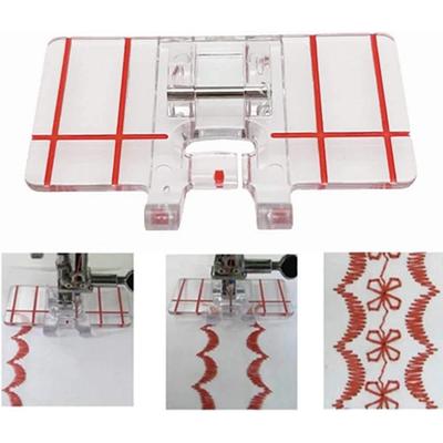 Plastic Clear Parallel Stitch Presser Foot Border Guide Foot For Singer Brother Low Shank Domestic Sewing Machines Accessories