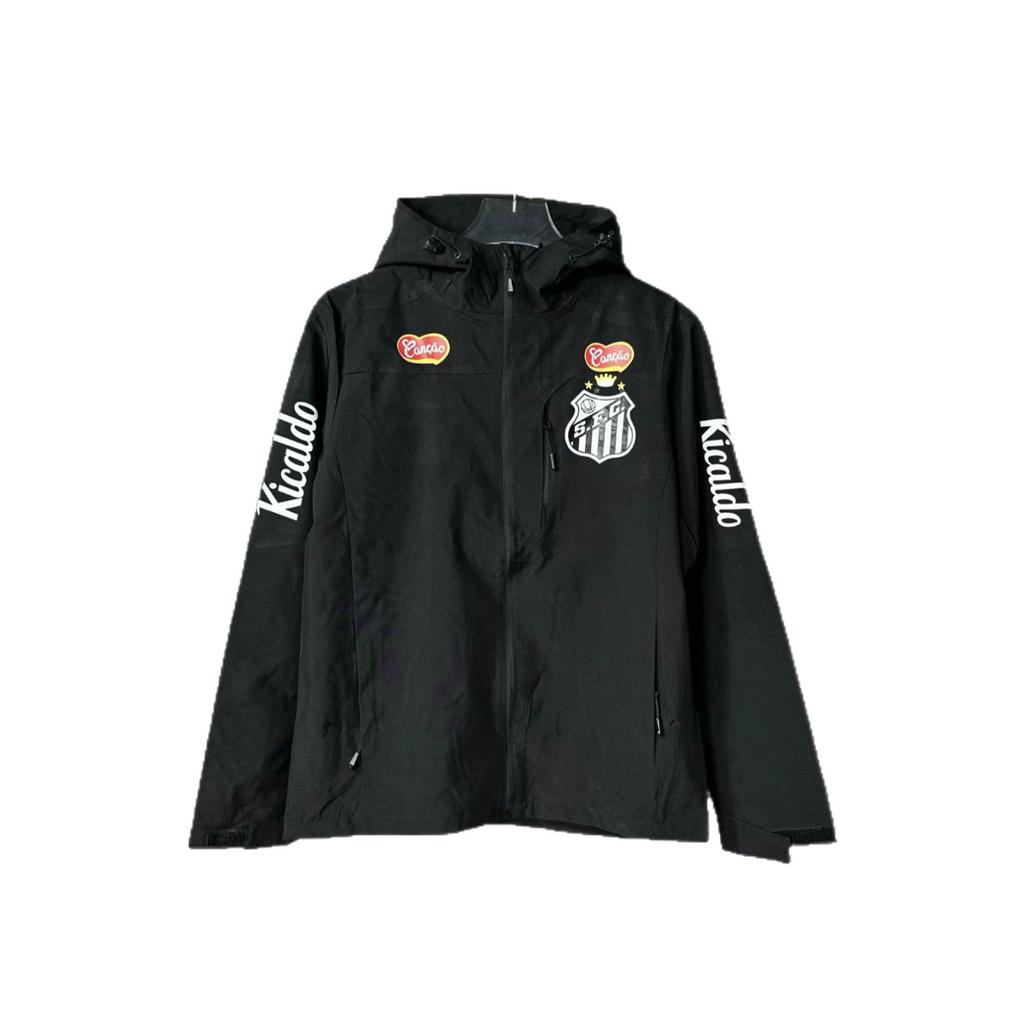 Football Jersey Brazil Long-sleeved Jacket Jacket Fleece Warm Windproof Waterproof Hooded Inner Horse Same Jacket