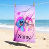 Custom Name Love Hearts Stylish Digital Printing Beach Towel Quick‑Drying Absorbent Blanket for Beach Pool Gym Travel