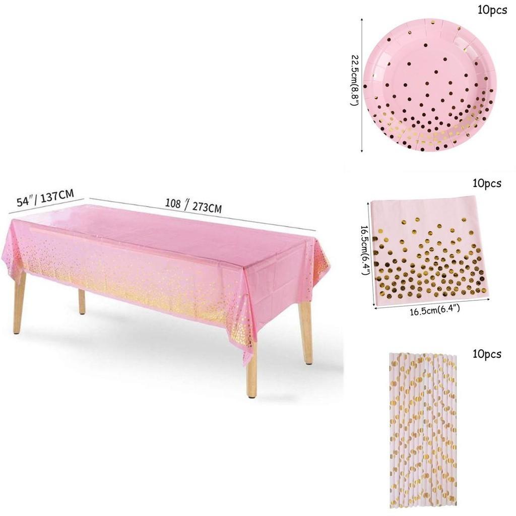 Delightful Pink And Gold Disposable Tableware To Enhance Your Party Atmosphere