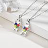Autism Awareness Necklace, Stainless Steel Heart Puzzle Autism Boy Girls Shape Pendant, Awareness Jewelry Gifts