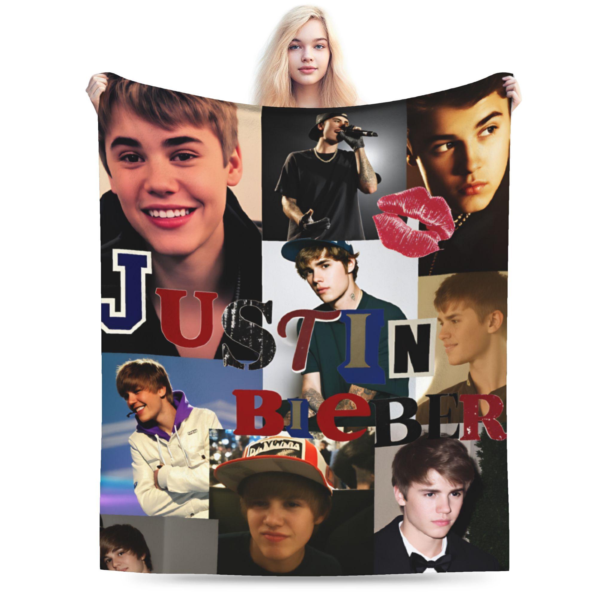 

Poplar Singer Justins Biebers Christmas Warm Soft Blanket Children Plush Bedding Throws Comfortable Home Decor Sofa Bed Cover 50x60in