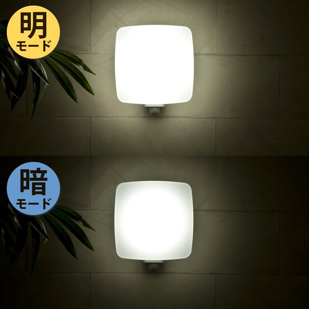 Iris Ohyama Outdoor Sensor Light, Wall-Mounted, Square, White, BOS-WN1K-WS