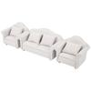 3Pcs 1:12 Mini Doll House Plaid Sofa Cushion Set Accessory Room Furniture ToyWhite