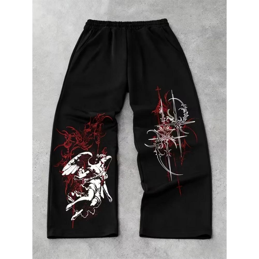 Fashion Men's Casual Gothic Sports Jogging Pants Straight Leg Autumn New Street Jogging Pants