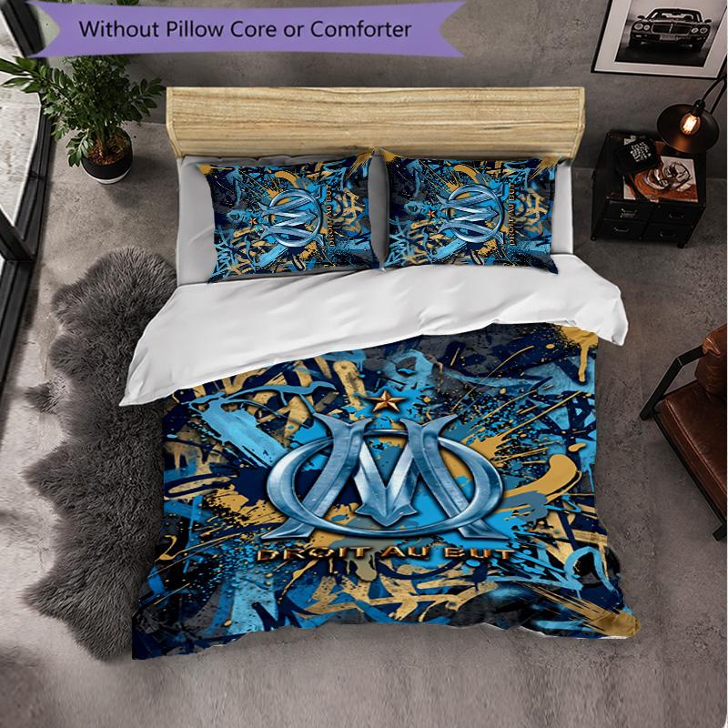 Olympique Lyonnais FC Themed Bedding 3Pcs Duvet Cover Set Decorative Bed Linen For Teen Room Home Decoration
