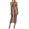 Damen Boho Rock-Sets Stickerei Bandeau Tube Top Bodycon Madi Rock Sommer Trendige Elegante Outfits
