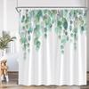 Eucalyptus Leaves Shower Curtains Autumn Brown Leaf Watercolour Plants Modern Bath Curtain Polyester Fabric Home Bathroom Decor