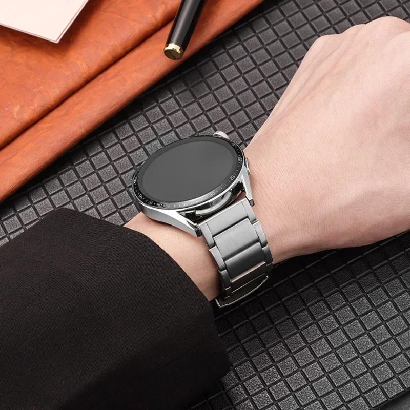 22mm Luxury Titanium Strap For Huawei Watch5/GT5Pro GT4/4Pro 46 Band For Samsung Watch 46mm 3 45mm Bracelet For Amazfit GTR 47mm