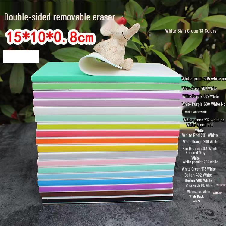 Hand-Carved Stamp Eraser Set with Color-Filled Core - Beginner-Friendly Peel-Off Eraser Brick Set