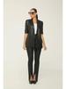 RC3090 Women's V-Neck Leather Split-Leg Pants Suit - European & American Style