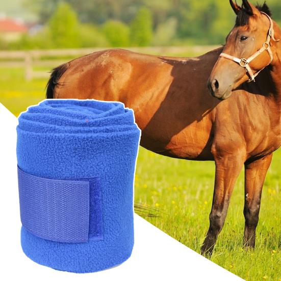 Cheap Horse Leg Wrap Super Soft Ultrathick Blue Color Fleece