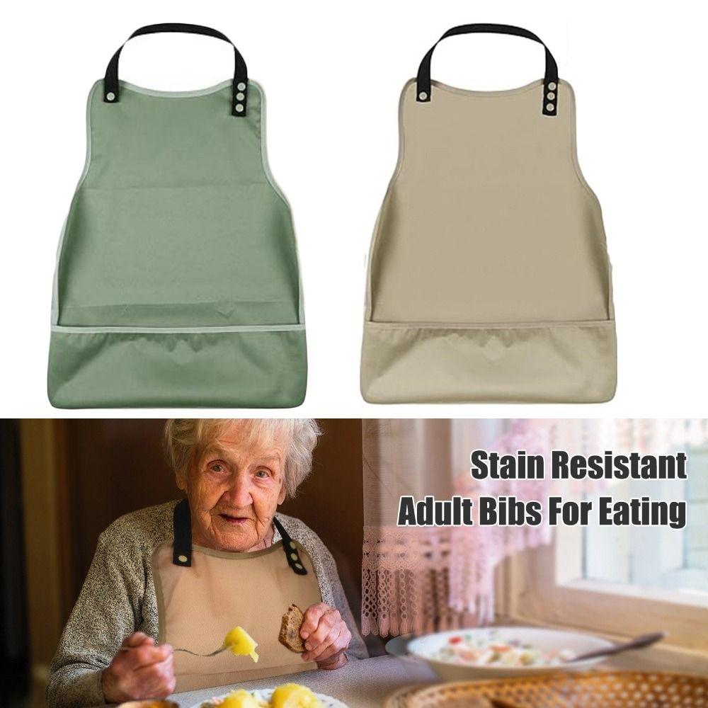 Waterproof Adult Feeding Bib Reusable Dining Clothing Protector Apron Disabled Individuals