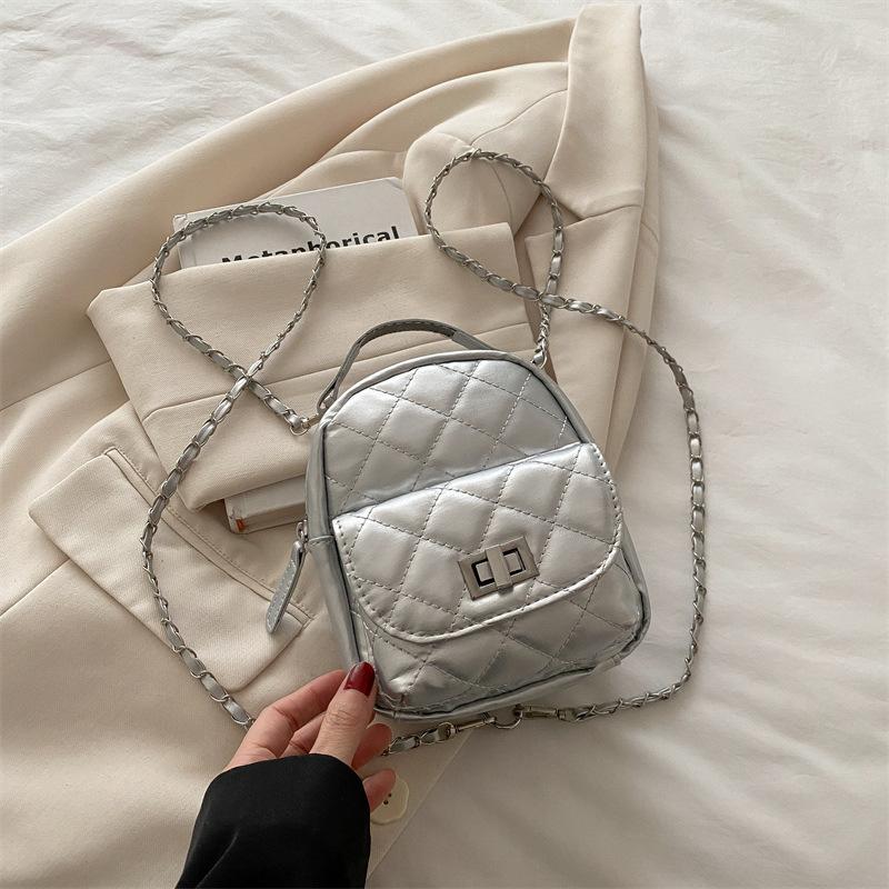 

Премиум бриллиантовая цепочка на два плеча маленькая женская сумка 2025 новая мода универсальный рюкзак сумка серебряный