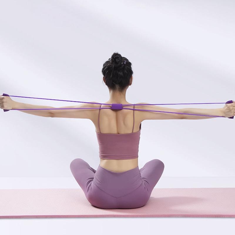 Resistance Bands Yoga 8 Word Tension Device Back Training Arm Open Fitness Rope Neck Exercise Stretch Equipment Belt