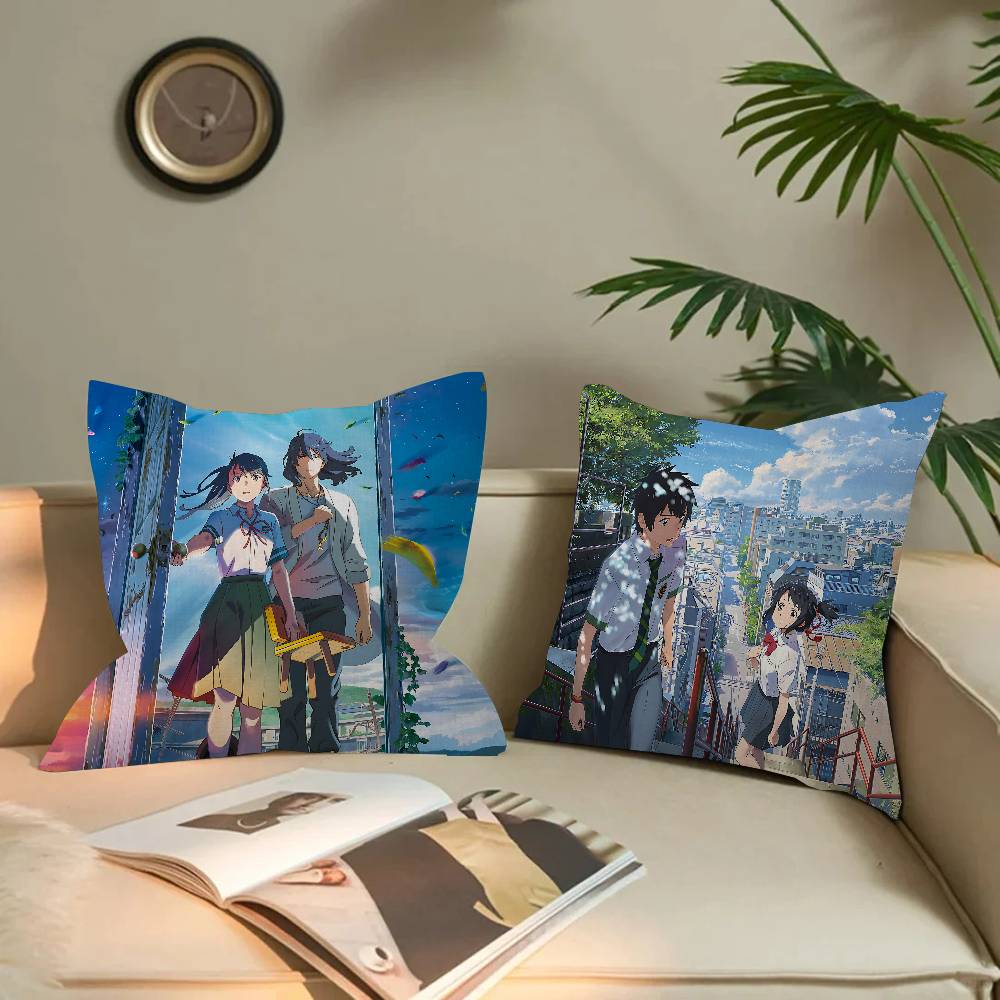 M-Makoto Anime S-Shinkai Cushion Cover Decorative Pillow Sofa Home Decor Case Pillow Cases