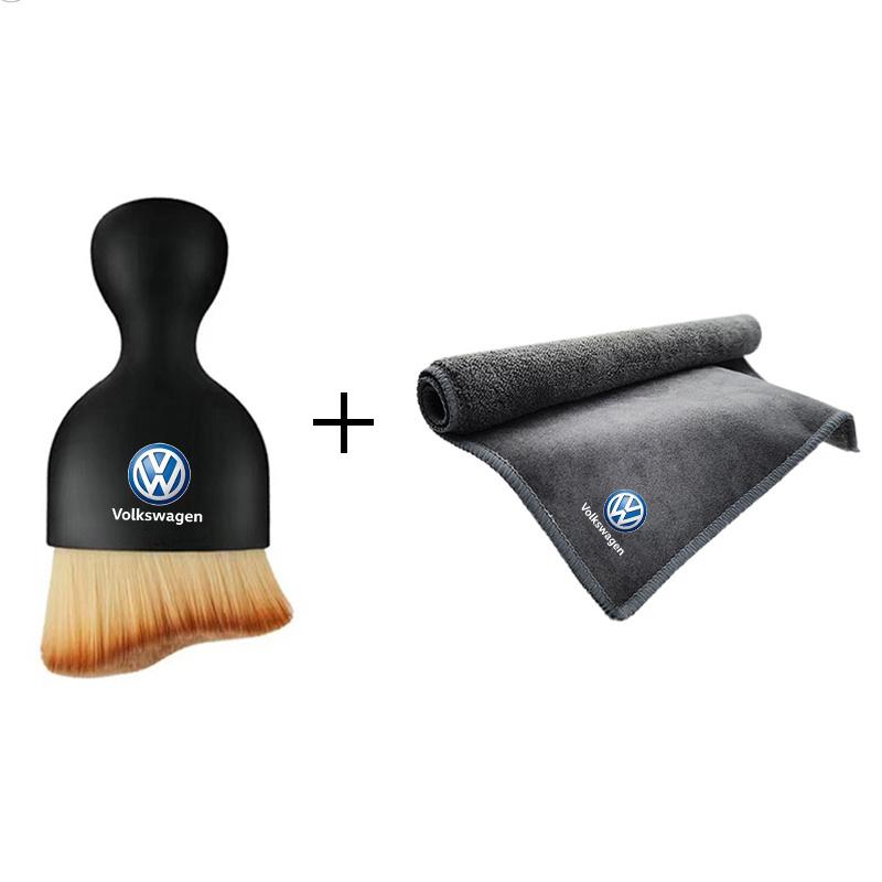 Valve Stems Caps Car Cleaning Brush Clean Tool Wash Microfiber Drying Towel For Volkswagen VW Golf 7 MK7 MK6 Tiguan Polo CC Jett