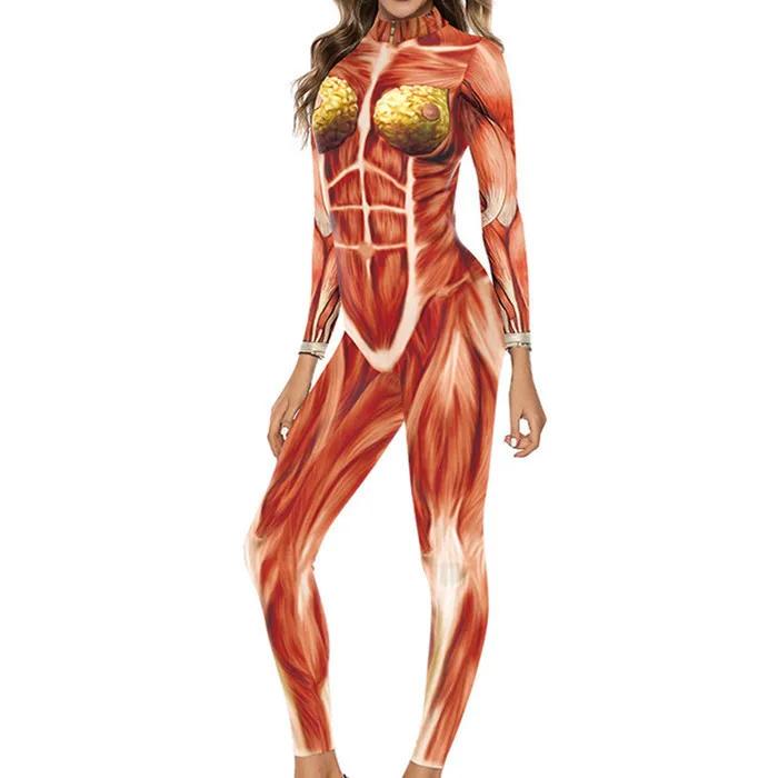 3D Digital Printing Stage Performance Costumes Adults Halloween Events Carnival Theme Party Cosplay Outfit Pretend Game Jumpsuit
