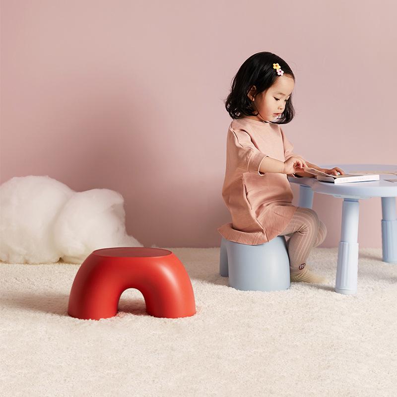 Creative Rainbow Storage Stool for Kids - 3D Cushion, Non-slip, Round Foot Stool for Living Room or Shoe Changing.