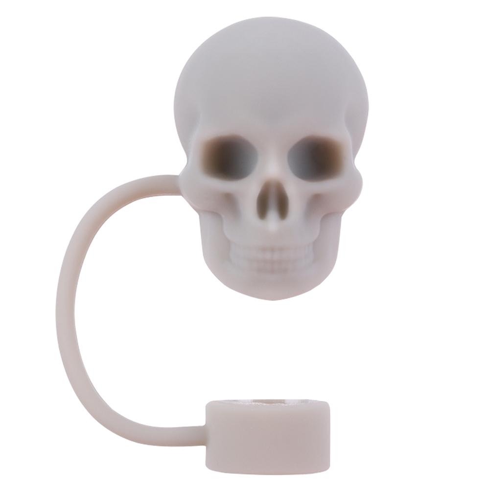 Skull Silicone Straw Covers Cap 1/5PCS 10mm Tumblers Cup Accessories Reusable Dust-Proof Spill-Proof Plug Stopper For Stanley Wa
