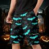 Men's Halloween Cargo Shorts Multi Pocket Drawstring Waist Casual Workwear Shorts with Zippered and Flap Pockets for Outdoor Activities