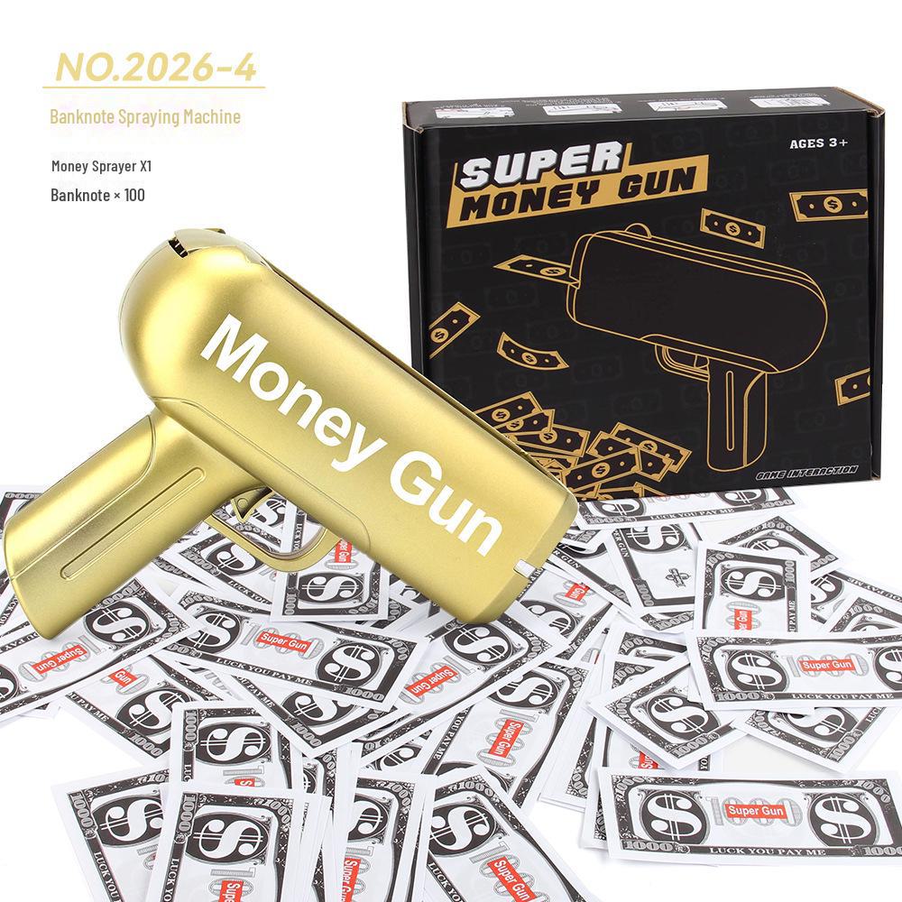 60-Electric Money Spray Gun: Unique Toy Shooting US Dollar Bills