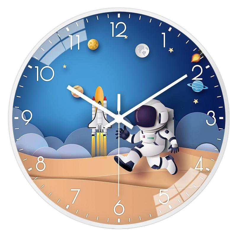 8-inch 20cm Wall Clock Children's Room Bedroom Mute Clock Living Room Children's Planet
